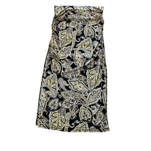 INC International Concepts Paisley Skirt in Black, Gold, and Cream